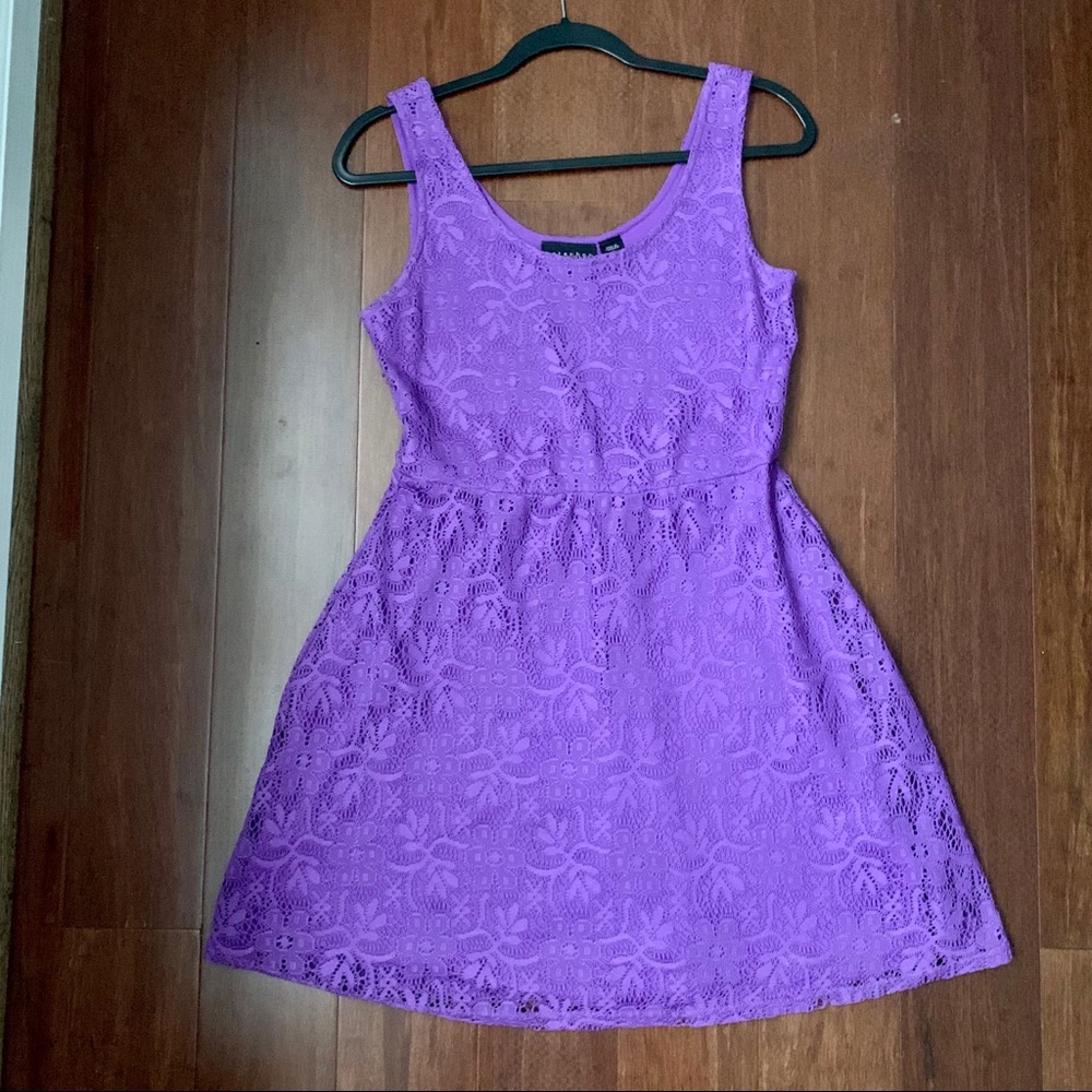 Metaphor purple lace skater dress